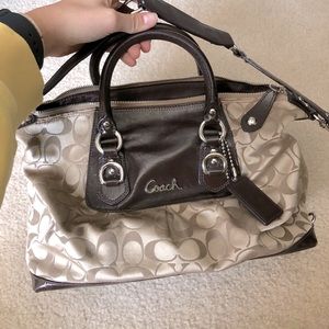 Brown/beige Coach purse